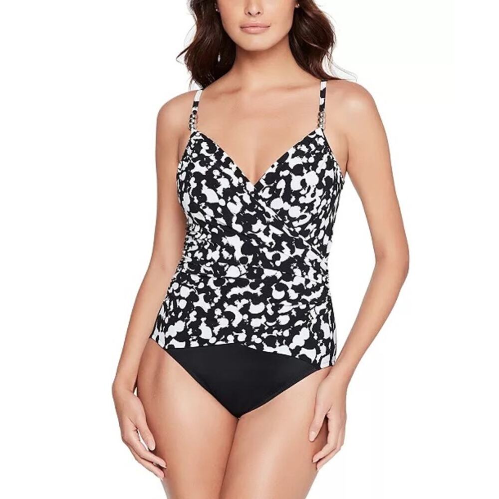 Magicsuit Hot Spot Louise Underwire Black White One Piece Swimsuit Size 16